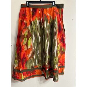 Talbots Midi Skirt‎ Abstract Print Career Casual Size 14
